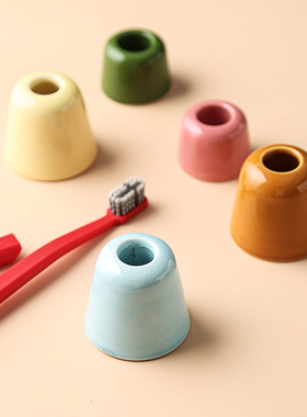 外贸陶瓷日式陶瓷牙刷架置物架底座ins北欧风家居收纳牙刷托定制