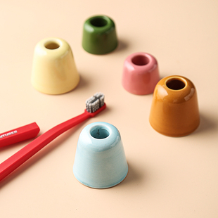 外贸陶瓷日式陶瓷牙刷架置物架底座ins北欧风家居收纳牙刷托定制