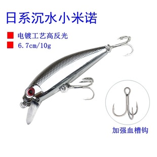 6.7cm 10g电镀银远投沉水米诺路亚饵淡水钓翘嘴鲈鱼红眼路亚假饵