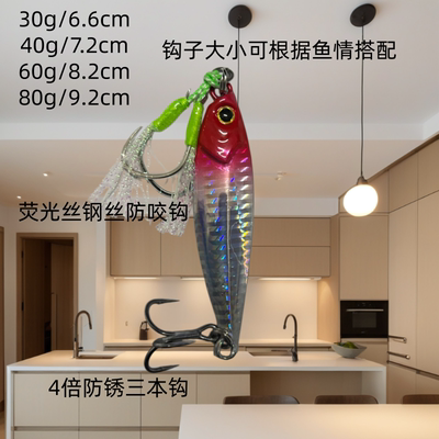 马鲛马友海鲶双钩慢摇铁板路亚饵