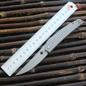 高硬度S90V折叠刀粉末钢刀具户外便携钛合金刀柄不锈钢锋利水果刀