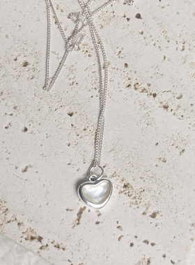 s925纯银白贝母挂坠项链