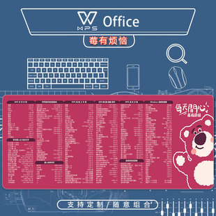 办公快捷键鼠标垫WPS Office文字Word表格Excel演示PPT可爱女生