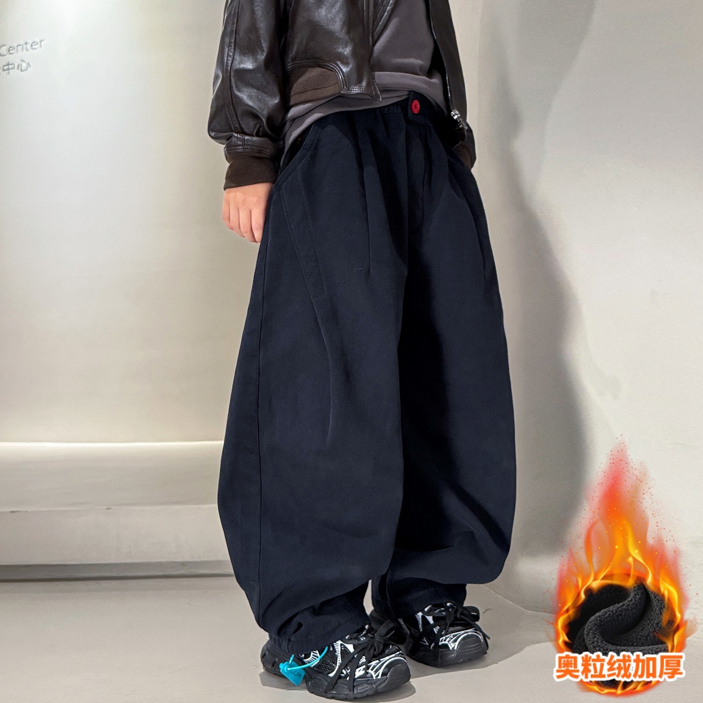 男童加绒裤子冬季2025新款