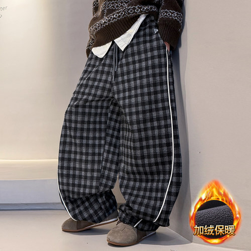 男童加绒裤子2025新款冬装