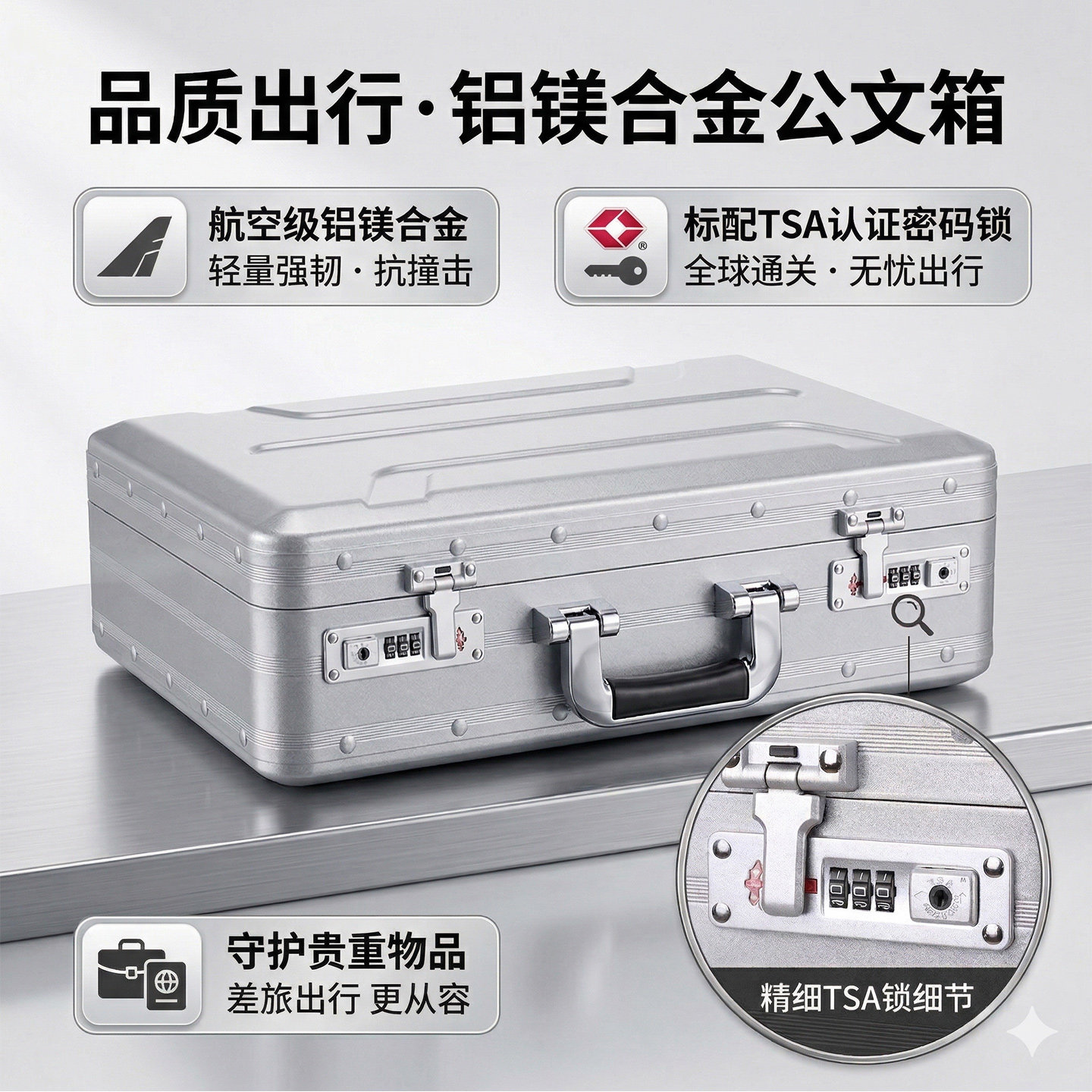 ALUBOX铝镁合金手提式商务公文箱14寸16寸笔记本电脑箱文件箱出差