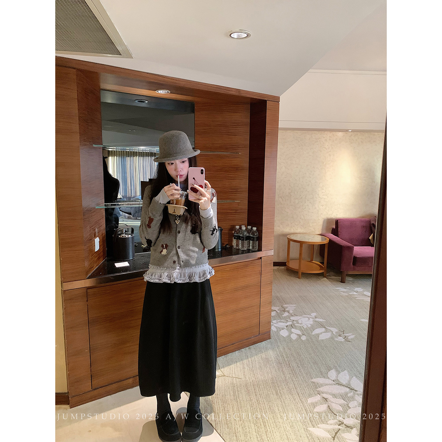 草莓跳  纯色毛呢半身裙女冬季高腰显瘦花苞裙中长款百搭蓬蓬裙子,女装/女士精品,半身裙,淘宝优惠券,粉丝福利购,淘宝优惠卷