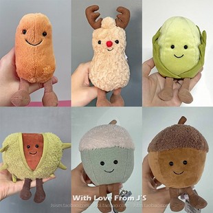 jELLYCAT圣诞限定驯鹿花生毛绒安抚玩偶 英国豆子公仔 正品现货