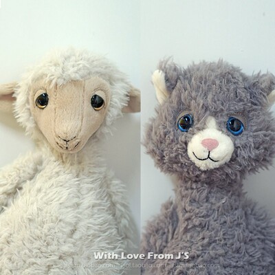 英国jELLYCAT蓬松贝丽小猫绵羊安抚公仔 毛绒玩偶 猫咪 羊 玩具