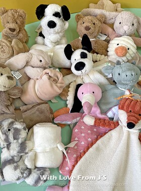 英国jellycat可入口婴儿安抚巾 治愈系哄睡动物口水巾 新生儿礼物