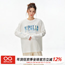 BIPOLAR星星渐变贴布长袖潮牌美式休闲宽松圆领上衣T恤秋打底衫男