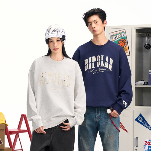 BIPOLAR美式复古套头卫衣