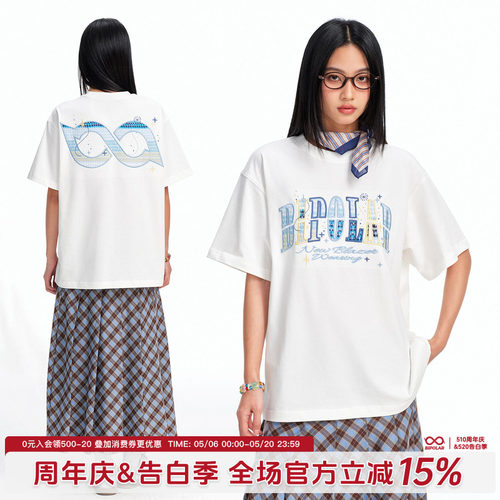 BIPOLAR星星渐变短袖T恤美式