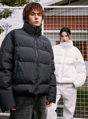 BIPOLAR贴皮羽绒服男女国潮牌立领宽松休闲冬季加厚情侣外套潮流