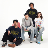 休闲百搭风打底上衣 T恤春秋新款 BIPOLAR断开字基础款 刺绣长袖