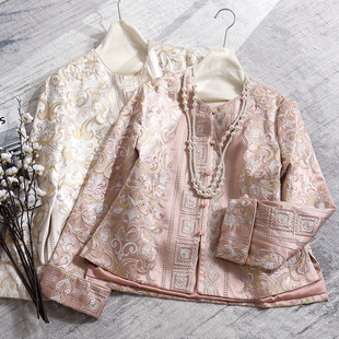 轻奢温柔年轻款新中式 定制扎染醋酸重磅刺绣外套 2028秋冬新中式