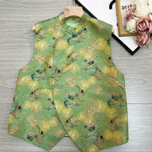 喜鹊送春喜气满满 斜襟立裁显瘦显气质款新中式马甲女2025南油新