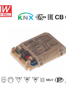 明纬开关电源LCM-25/40/60DA/KN DALI点动调光多档输出恒流LED