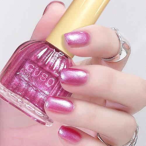 偏光指甲油极光粉金色爆闪玫瑰红
