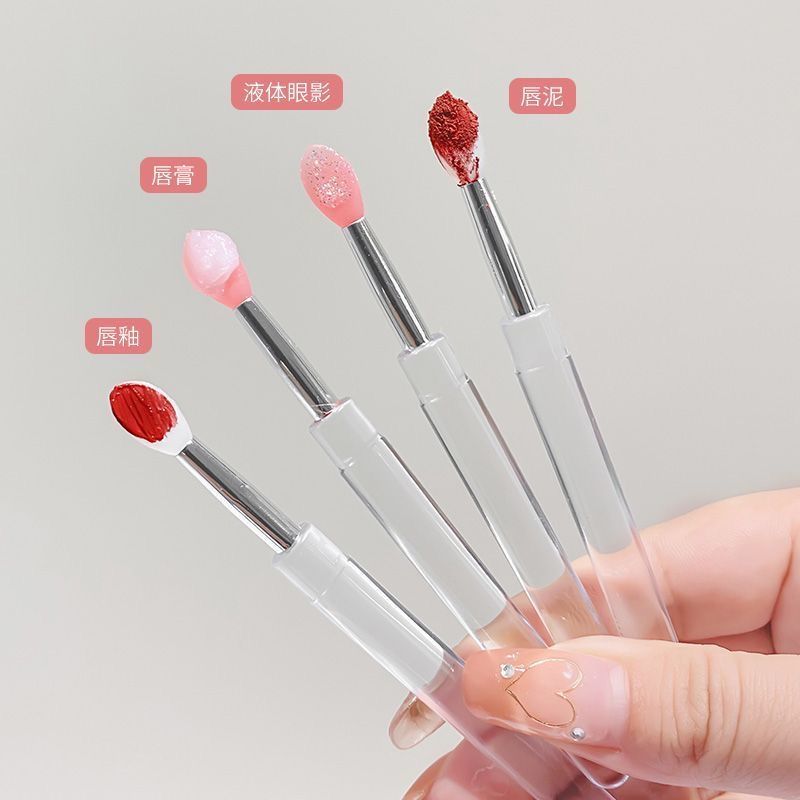 便携式硅胶唇刷有盖防尘唇膜刷