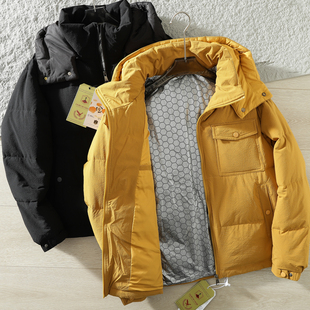 紫标日系 90绒800蓬松度石墨烯发热冬季男士加厚羽绒服夹克外套潮