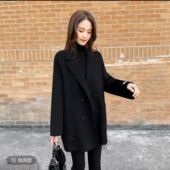 短款 驼色双面羊绒呢子大衣女秋冬季 韩版 毛呢外套女小个子