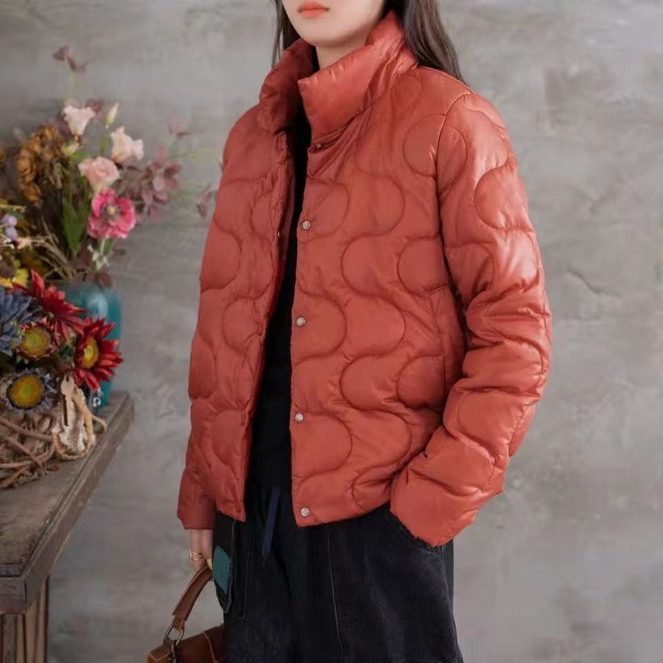 羽绒棉外套立领棉服开衫短袄子