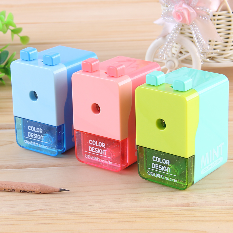 0739学生削笔机彩色得力文具实惠