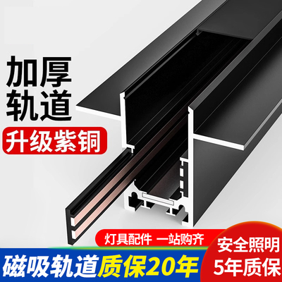 磁吸轨道灯嵌入式无主灯客厅照明射灯泛光灯明装槽暗藏预埋轨道条