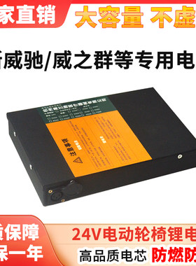 小型电动轮椅锂电池专用电瓶威之群斯维驰24V12AH20A15A619代步车
