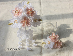 『雪樱』つまみ细工手工日本细工花簪/樱花/和风/