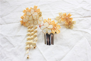 『花筏』つまみ细工手工日本细工花簪/樱花/