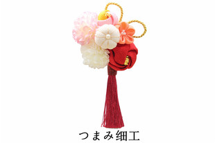 『玉椿』つまみ细工手工日本细工花发夹和风花簪浴衣和服头饰