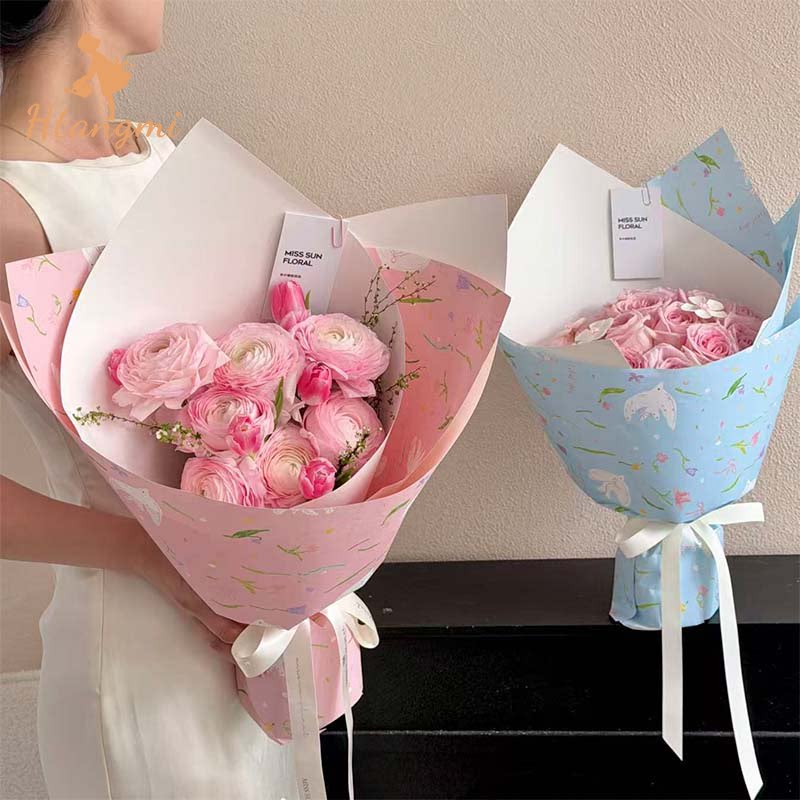 汉唐美新款春野集小清新花束包装纸背景纸印花牛皮纸鲜花包花纸张