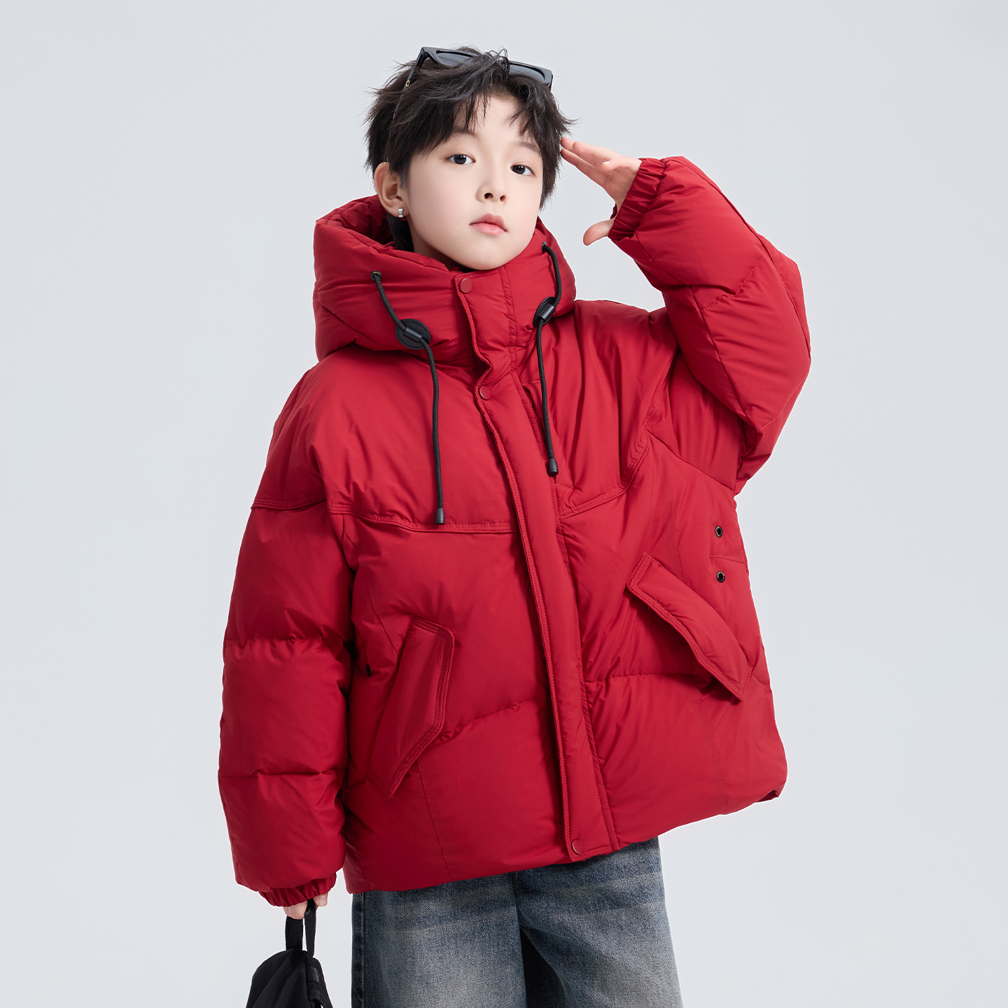 男童羽绒服90白鸭绒2025秋冬新款中大童男孩加厚时尚韩版连帽外套