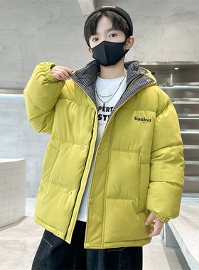 男童冬季加厚棉服2025新款冬装中大儿童男孩洋气保暖羽绒棉衣外套