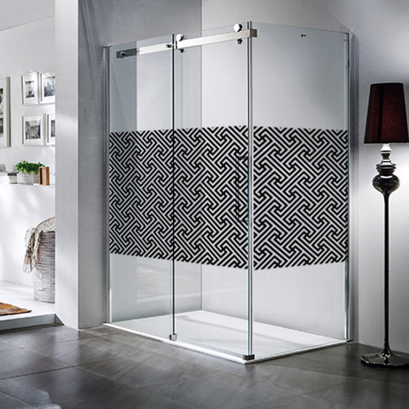 浴室浴屏隔断阳台移门淋浴房玻璃防爆膜腰花贴纸自贴膜图案推拉门