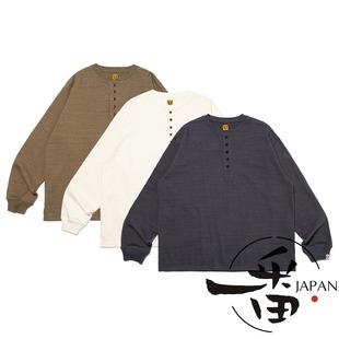 一番 OVERSIZED MADE 现货HUMAN SHIRT长袖 HENLEY NECK T恤