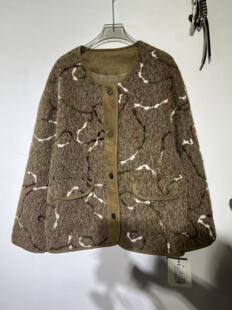 2026春款 宽松显瘦撞色灯芯绒包边设计感小香风外套 韩版