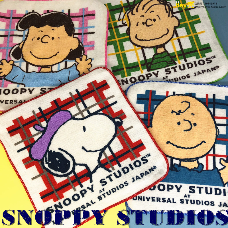 heystore花生漫画snoopy史奴比查理布朗莱纳斯露茜小方巾毛巾手帕