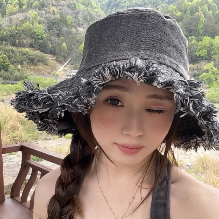 复古水洗牛仔渔夫帽女春夏新款时尚百搭遮阳防晒显脸小盆帽大头围,服饰配件/皮带/帽子/围巾,帽子,淘宝优惠券,粉丝福利购,淘宝优惠卷