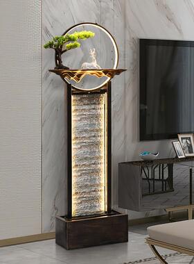 落地水幕墙轻奢客厅电视柜大型流水循环摆件玄关开业送礼招财装饰