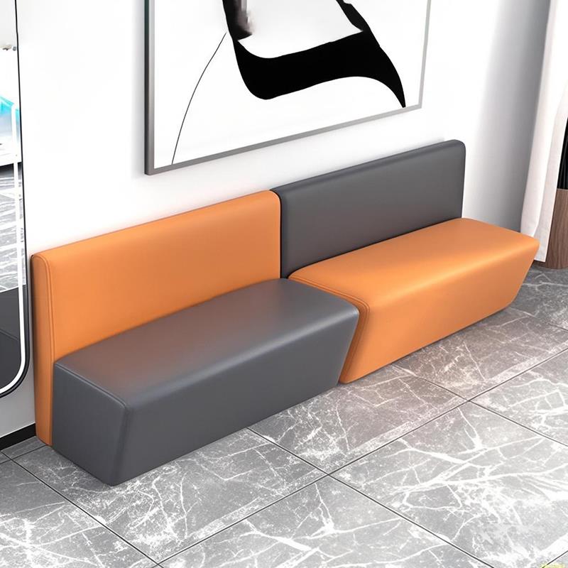 早教中心培训机构儿童等候休息区靠背凳子医院理发店皮质沙发卡座