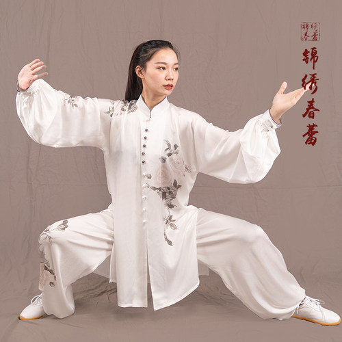 马蕾太极彩绘牡丹武术夏秋太极服