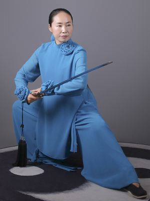 马蕾太极女款双层纱表演服练功服