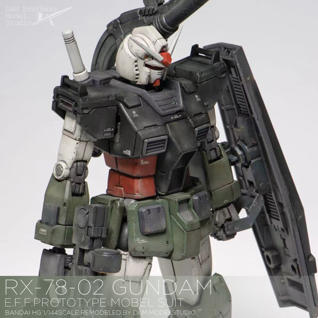 D&M万代模型HG高达RX-78-2THE ORIGIN旧化代工改造喷漆涂装成品-封面