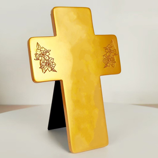 十字架桌面摆件礼品装饰品C1536JDJ家居树脂彩绘摆饰礼物祝福摆设