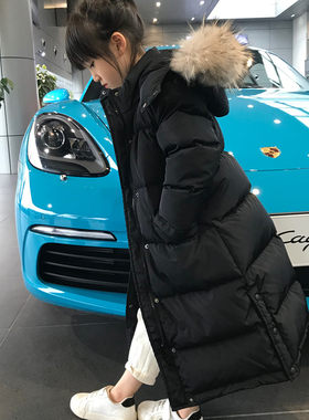 女童羽绒服中长款过膝2022新款洋气儿童长款男童女孩加厚极寒外套