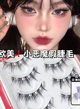 lodo洛兜整条塔尖麦穗狐系假睫毛205自然欧美浓密小恶魔眼睫毛206