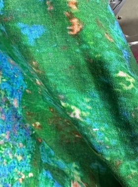 BL017绿色迷彩汉麻棉布料一米出（裁剪不退换）